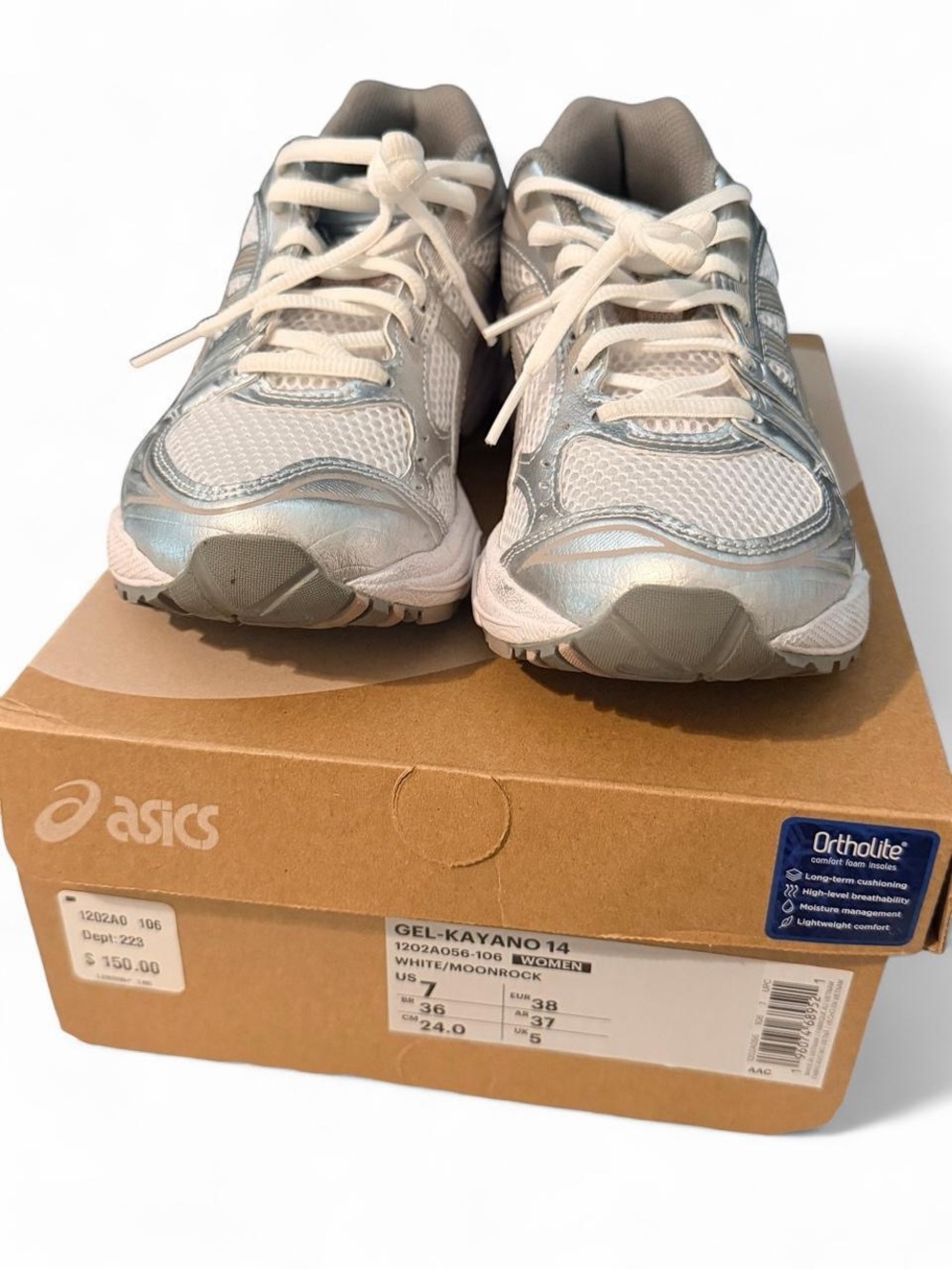 Asics Women's Running Sneakers in White and Silver